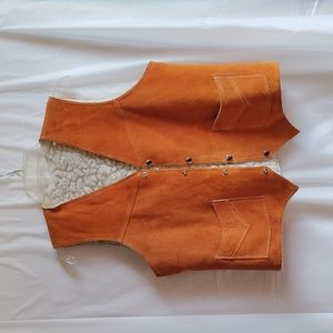 Lined leather vest size M